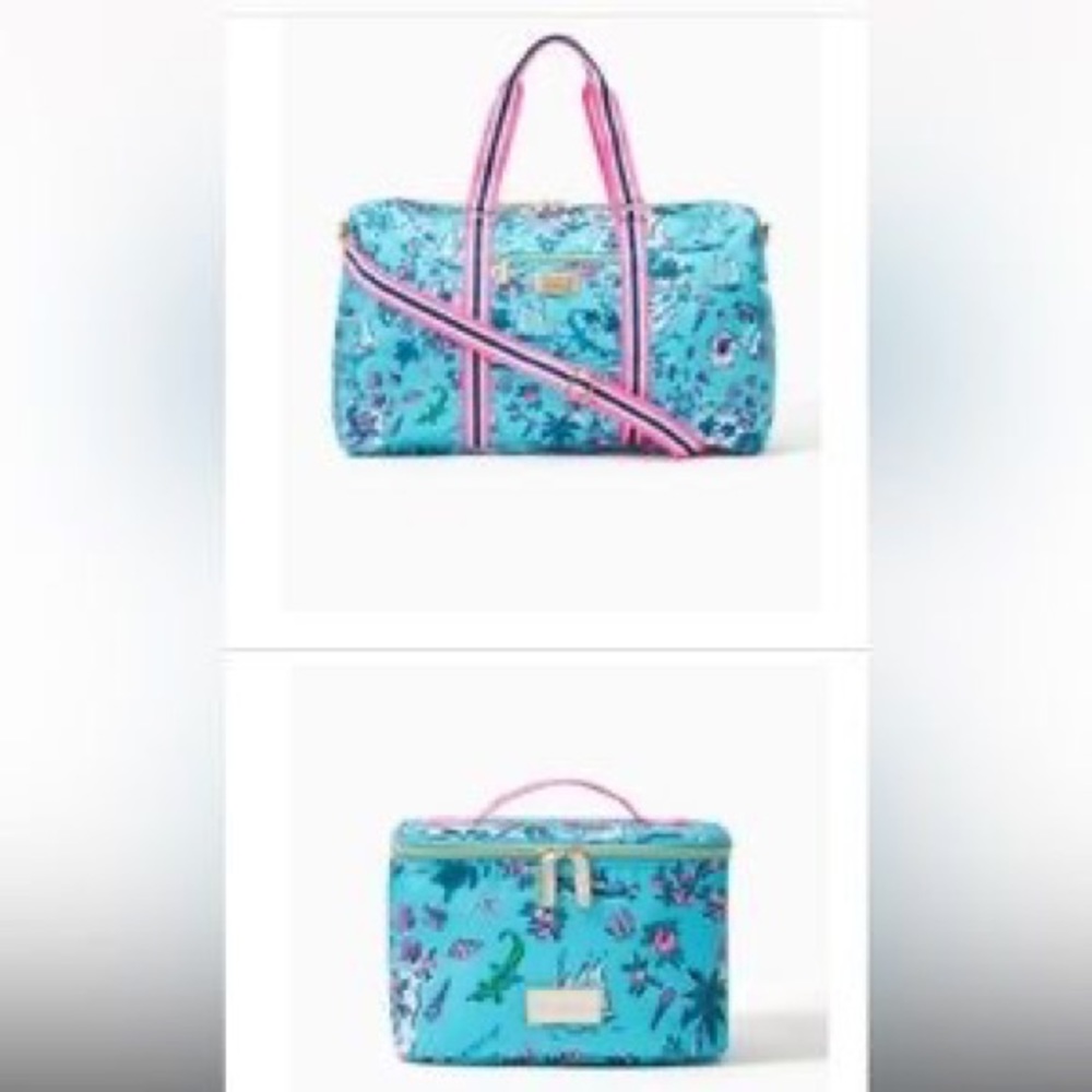 Lilly Pulitzer GWP weekender tote bag and cosmetic case